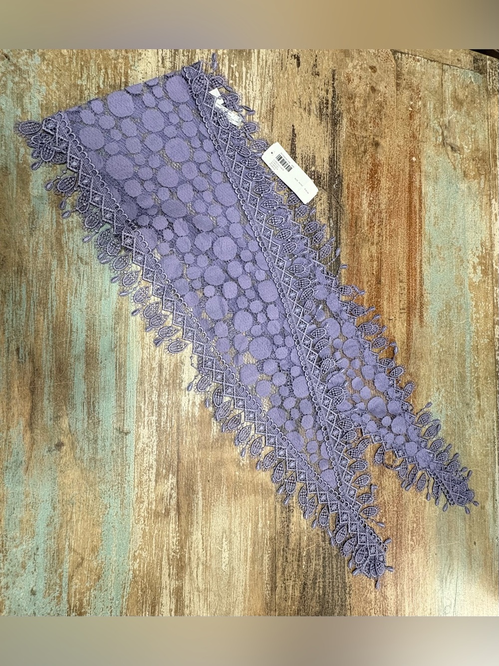 Chico's Lavender Lace Crochet Scarf